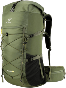 SKYSPER Hiking Backpack - 50L Roll Top Backpacking Backpack Lightweight Comfortable Breathable Camping Travel Pack for Men Women(Armgreen) Armygreen
