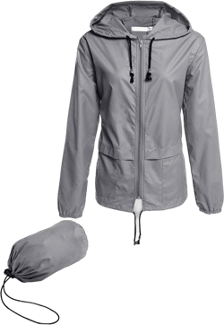 Avoogue Raincoat Women Lightweight Waterproof Rain Jackets Packable Outdoor Hooded Windbreaker Medium Gray