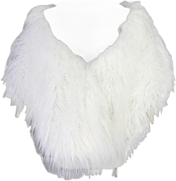 Women Fluffy Winter Artificial Faux Fur Fake Scarf Wrap Collar Shawl Shrug White