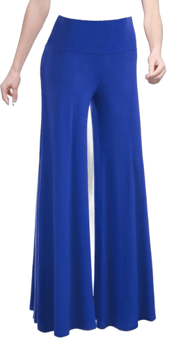 Made By Johnny MBJ Women's Casual Comfy Solid/Tie Dye Wide Leg Palazzo Lounge Pants (XS~5XL) X-Large Wb750_cobalt_blue