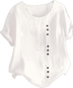 Women Crewneck Short Sleeve Cotton Linen Tops Simple Solid Color Tees Shirts Loose Casual Blouse #G05-white Large