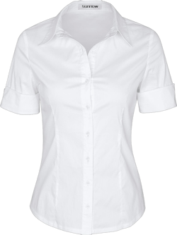 SUNNOW Womens Button Down Shirts Tailored Short Sleeve Shirt Basic Simple Stretch Wrinkle Free Formal Work Blouses Large White