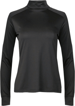 Hot Chillys Women's Peach Skins Solid T-Neck Lightweight Relaxed Fit Base Layer | Moisture-Wicking Long Sleeve Thermal Top X-Large Black