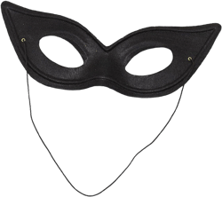 DDazzling Women's Black Cat Eye Masquerade Mask, Adjustable Strap (Black eye mask)