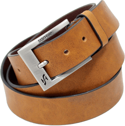 Mens 1.25" Full Grain Genuine Leather Casual Belts With Detachable Single Pin Buckle SB07 Tan Small (30" - 32")