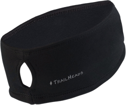 TrailHeads Womens Ponytail Headband - Moisture Wicking Hair Headband for Running, Winter, Workout - Athletic Headband Women Black