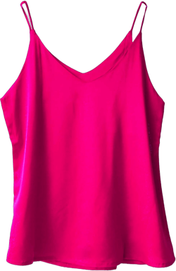 Wantschun Womens Silk Satin Camisole Cami Plain Strappy Vest Top T-Shirt Blouse Tank Shirt V-Neck Spaghetti Strap XS-4X Small Basic - Hot Pink