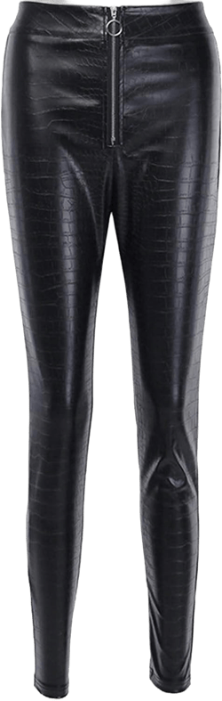 xxxiticat Women's Faux Leather Pants High Waist Black Slim Fit Zipper Down Office Lady Snake Skin Skinny Trousers Medium Black