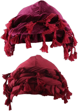 2Pcs Turban Hat for Men Halo Turban Vintage Twist Tassels Satin Lined Durag Head Wrap Turban Skull Cap Sleeping Bonnet Claret Red Velvet, Modal