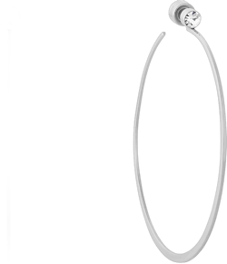 Michael Kors Silver-Tone Hoop Earrings for Women; Huggie Earrings for Women; Stainless Steel Earrings; Jewelry for Women Silver Crystal Hoop