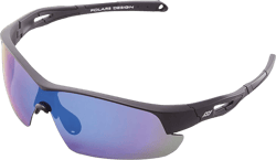 Outdoor Sports Polarized wrap around Cycling Sunglasses for Men & Women TR90 Frame UV Protection for fishing Mat Black/Blue Mirror 0.0 x