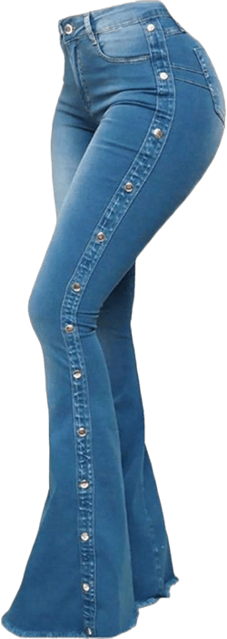 Andongnywell Bell Bottom Jeans for Women High Waisted Classic Flared Jeans Ladies Slim Flared Denim Pants Trousers Medium Blue