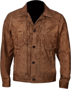 AR Men's Cowboy Kayce Dutton Yellow Season 3 Luke Grimes Wax Genuine Leather Brown Distressed Trucker Jacket