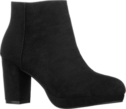 ILLUDE Women’s Ankle Bootie Side Zip Comfortable Block Heel Chunky Platform Ankle Boots 8 Black Suede