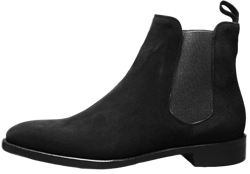 Men's Duke Chelsea Boots Height Increasing Suede Dress Boots Casual Leather Chukka Ankle Boots Slip On 2.8'' Elevator Shoes 10.5 Black