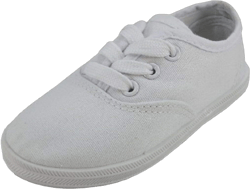 Shoes8teen Kids Girl/Boy Unisex Toddler and Little Kid Canvas Lace Up Sneakers Shoes 1 Little Kid 324k White