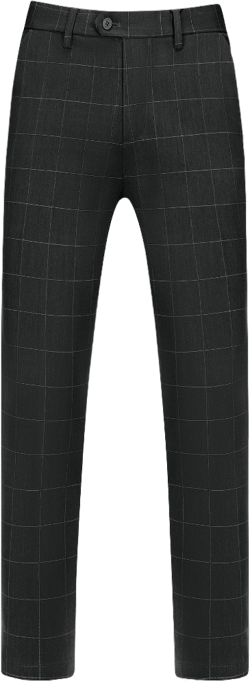 Lars Amadeus Men's Slim Fit Stretch Plaid Business Trousers Dress Pants Black X-Large