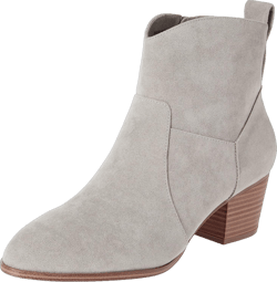 Amazon Essentials Women's Western Ankle Boots 8 Light Grey Heather Microsuede