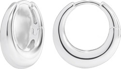 MILLA 14K Gold Plated Hoop Earrings | Small Silver Hoops | Thick Lightweight Chunky Hoop Earrings for Women Silver - 20 mm Small