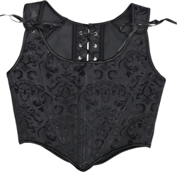 Women's Adjustable Strap Jacquard Corset Tops Lace Up Bustier Camisole Large Black