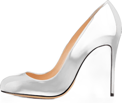 Eldof Womens High Heel Pumps Round Toe Court Shoes 10cm Stilttoes Patent Leather Pump Heels 7 White