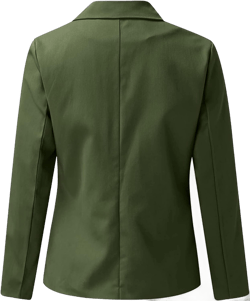 ZEFOTIM Blazer for Women 2024 Casual Oversized Fitted Lapel with Pockets Jacket Long Fashion Trendy Coat #7 Army Green 3X-Large