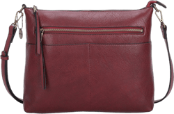 Zoe Womens Multi Pocket Crossbody Bag by Ampere Creations - Burgundy