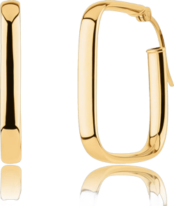 MAX + STONE Solid 14k Gold Hoop EarringsSolid Gold Hoop Earrings for Women with Secure Closure, Hypoallergenic & Anti Tarnishing 24mm | Square
