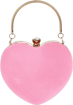 Women Heart Shaped Handbag Mini Clutch Chain Purse Chic Shoulder Bag Evening Tote Pink