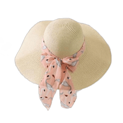 syeigh Sun Hat Summer Female Sun Hat Bow Ribbon Panama Beach Hats for Women Chapeu Feminino Sombrero Floppy Straw Hat 56-58CM Beige 2