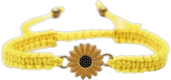 Sunflower Bracelets Adjustable Boho Sunflower Daisy Charm Bracelets Handmade Braided Rope Friendship Matching Bracelets Promise Bracelets for Couples Women Yellow
