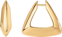 PAVOI 14K Gold Plated Sterling Silver Posts Geometric Hoop Earrings for Women | Trendy Geo Long Oval U-Shaped Link Triangle Huggie Hoops Earring Triangle Yellow Gold