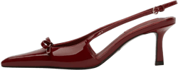 MAVMAX Bow Slingback Heels for Women Closed Pointed Toe Stilettos Kitten Heeled Sandals Party Dress Wedding Pumps 9 Burgundy Patent