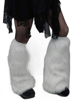 Womens Faux Fur Fuzzy Leg Warmers Warm Fuzzy White Boot Sleeves Boot Covers Cuff Fluffy Rave Music Festival White Short Hair