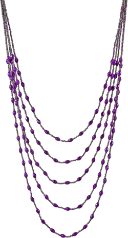 Long Layered Necklace for Women Trendy Colorful Boho Chunky Crystal Beaded Jewelry Womens Dainty Statement Fashion Necklaces Costume Bead Strand Necklace Purple