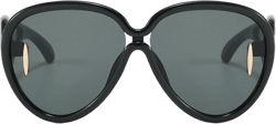 Retro Pilot Sunglasses for Women Men Oversized Classic 70s Vintage Trendy Pilots Sun Glasses UV Protection Shades Black