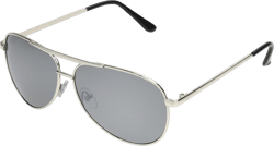 Panama Jack Men's Polarized Mirror Aviator Sunglasses, Shiny Silver, 53