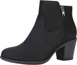 Allegra K Women's Halloween Round Toe Stacked Chunky Heel Zipper Ankle Booties Black 9.5