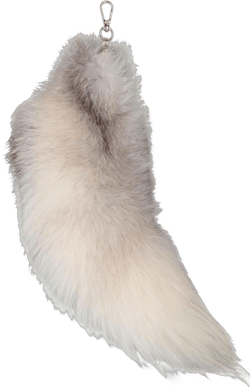 Therian Tail Keychain Faux Fur Fox Tail Keychain Furry Tail Tassels Pendant for Womens Cosplay Accessories Toys Keyrings White