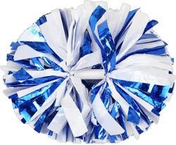 Hooshing 2PCS/6PCS Cheerleading Pom Poms with Baton Handle for Team Spirit Sports Dance Cheering Kids Adults Blue and White 2