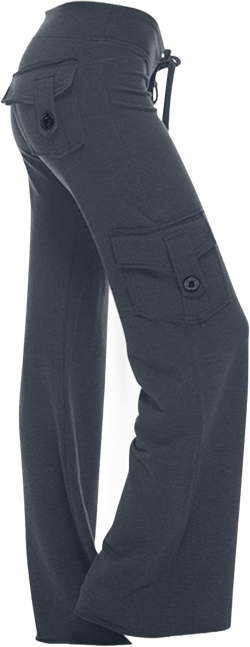 Womens Cargo Pants High Waisted Wide Leg Trousers Elastic Waist Stretch Drawstring Casual Cargo Pants with Pockets 03# Dark Gray 3X-Large