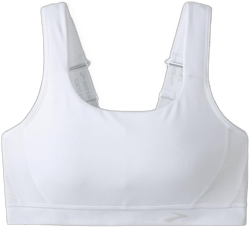 Brooks Women's Convertible 2.0 Sports Bra for High Impact Running, Workouts and Sports with Maximum Support (34) D White