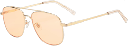 Trendy Square Aviator Sunglasses for Women Men, Classic Gold Metal Rim Pilot Shades UV Protection Sun Glasses OW2231