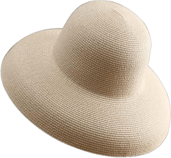 Wide Brim Straw Cloche Sun Hats for Women Summer UV Protection Woven Foldable Fisherman Sun Hats for Girl One Size Beige