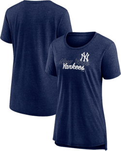 MLB Women's Navy New York Yankees Practice Time Tri-Blend T-Shirt