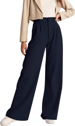 NIMIN High Waisted Work Pants for Women Business Casual Outfits 2025 Office Dress Pants Trousers with Pockets Medium Long Navy Blue