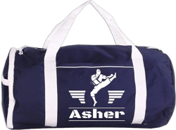 Personalized Sport/Gym Roll Duffel Bag - Martial Arts Male Navy Martial Arts Male