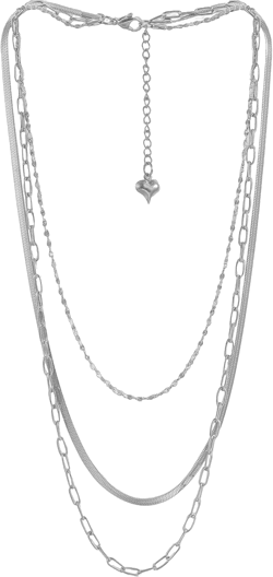 Gold/Silver Layered Necklaces for Women, Dainty 18K Gold Plated Choker Necklaces for Women Trendy Layering Herringbone Box Snake Paperclip Chain Fashion Jewelry Set Silver Mirror&Herringbone&Paperclip