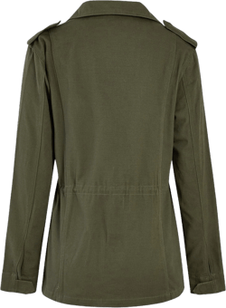 Siilsaa Women's Fall Stand Collar Zip Up Military Cotton Utility Safari Jacket Army Green,S