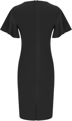 Uillui Work Dress for Women Business Casual Knee Length Buttock Dress Puffy Ruffle Sleeve Tube Dress Office Lady Sheath Dress Small Black